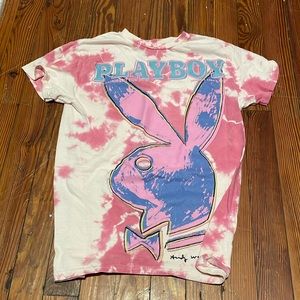 Playboy Bunny Pink and Blue TyeDie T-shirt